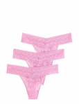 Lindex - Brief Thong Low Lacey 3 Pack - Stringid - XL