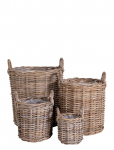 House Nordic - Emma - Baskets, Kubu Rattan, Natural Set Of 4 - Hoiukorvid - 58X50X50CM