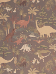 Majvillan - Wallpaper Dinosaur Vibes Evening Grey - Wallpapers - 1005X 53CM