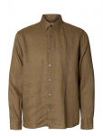 Selected - Slhregkylian Linen Ls Shirt - Linased s&auml;rgid - M