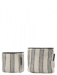 Lexington Home - Striped Org Cotton Canvas Basket (Set Of 2) - Hoiukorvid - ONE SIZE