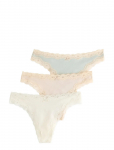 Lindex - 3-Pack Thong With Lace Details - Stringid - XXL
