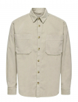ONLY & SONS - Onsalp 2Pkt Washd Cord Ls Shirt Otl - Velvets&auml;rgid - XXL