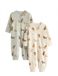 Lindex - 2-Pack Pyjamas With Allover Print - Pidžaama kombinesoonid - 80