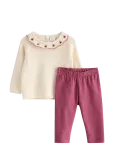 Lindex - Set With Fine-Knit Jumper And Leggings - Komplektid pikkade varrukatega T-s&auml;rgiga - 92