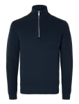 Selected - Slmdane Ls Knit Reg Struc Half Zip Noos - Poolpika lukuga džemprid - M