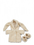 Smallstuff - Doll Clothing, Boucl&eacute; Shoes/Coat W. Rabbit Ears - Nukuriided - ONE SIZE 30 cm