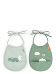 Done By Deer - Tiny Pocket Bib 2-Pack Croco Green - Varrukateta pudip&otilde;lled - ONE SIZE
