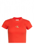 Calvin Klein Jeans - Monologo Baby Rib Tee - L&uuml;hikeste varrukatega - XS