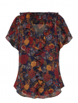 Lauren Ralph Lauren - Floral Ruffle-Trim Georgette Blouse - L&uuml;hikeste varrukatega - XL
