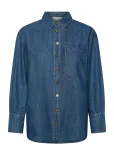 FREE/QUENT - Shirt From Freequent In A Soft Denim Material. The Shirt Has A Simple Silhouette - Teksas&auml;rgid - XS