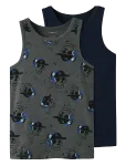 Name It - Nkmtank Top 2P Dark Grey Mel Skull Noos - Varrukateta - 86