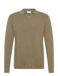 Lindbergh - Rib Knitted L/S V-Neck Polo - Pikkade varrukatega kootud polos&auml;rgid - M