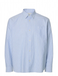 Selected - Slhrlxsander Oxford Shirt Ls Noos - Mustriga s&auml;rgid - XL