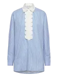 Stella Nova - Striped Shirt With Scallops - Pikkade varrukatega - 34