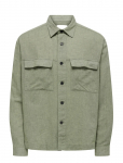 ONLY & SONS - Onscaiden Ls Overshirt Linen Blend - Pealiss&auml;rgid - XXL
