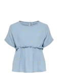 Kids Only - Kmgthyra Ss Emb Frill Top Wvn - Pluusid ja tuunikad - 128