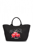 Ganni - Phantom Black Xxl Cherry Tote - Rihmaga kotid - ONE SIZE