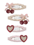 Mimi & Lula - 4 Clic Clacs - Fancy Cherries - Juukseklambrid - ONE SIZE