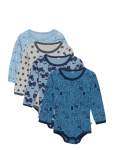 Pippi - Body Ls Ao-Printed (4-Pack) - Pikkade varrukatega - 62