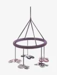 Smallstuff - Hanging Mobile, Butterflies, Aubergine/Silver - Mobile Clouds - 24X 24X 2CM
