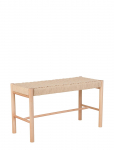 House Nordic - Asta - Bench In Poplar Wood And Woven Seat, Nature, 35X80X45 Cm - Taburetid ja pingid - ONE SIZE