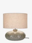 House Nordic - Misa - Table Lamp, Green Ceramic With Lampshade - Laualambid - 44X36X36CM
