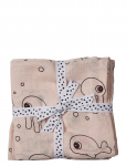 Done By Deer - Swaddle 2-Pack Sea Friends Powder - Musliintekid - 20X 4X 21CM