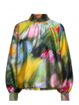 STINE GOYA - 2067 Flat Textured Poly, Gathered Long Sleeve Top - Pikkade varrukatega - S
