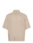 Weekday - Relaxed Short-Sleeved Linen-Blend Shirt - L&uuml;hikeste varrukatega s&auml;rgid - M