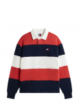 Tommy Jeans - Tjm Rlx Badge Stripe Rugby - Pikkade varrukatega kootud polos&auml;rgid - XL