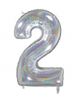 IPK - Number Foil 2 Hologram Silver 70 Cm - Laste s&uuml;nnip&auml;ev - 0