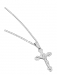 Nialaya - Necklace With Crucifix Pendant In Silver - Kaelakeed - 22'