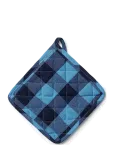 Midnatt - Pot Holder Checked Blue - Pajakindad - 20X20CM