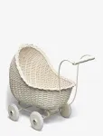 Smallstuff - Dolls Stroller, Off. White - Nukuk&auml;rud - 53X 35X 32CM