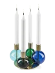Holmegaard - Bubble 4-Armed Candle Holder &Oslash;17.5 Cm Blue/Green - K&uuml;&uuml;nlajalad - 12 CM