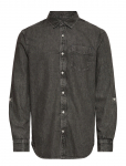 Scotch & Soda - Washed 1 Pocket Black Denim Shirt - Vabaaja s&auml;rgid - L