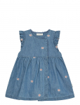 Minymo - Dress Ss Emb. Chambray - L&uuml;hikeste varrukatega beebikleidid - 86