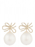 SN&Ouml; Of Sweden - Ribbon Crystal Pearl Ear G/Clear - Onesize - Needid - ONE SIZE