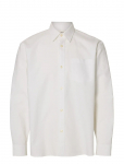 Selected - Slhrlxsander Oxford Shirt Ls Noos - Mustriga s&auml;rgid - XXL