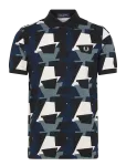 Fred Perry - Fragment Print Polo Shirt - L&uuml;hikeste varrukatega - S