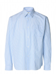 Selected - Slhrlxhotel Amour Emb Ls Shirt - Triibulised s&auml;rgid - XXL