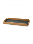 LIND DNA - Teak Tray Square Slim Airy Nupo Anthracite/Teak - Kandikud - 36.6X14.6X3.5CM