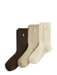 Polo Ralph Lauren - Embroidered Pony Crew Sock 3-Pack - Tavalised sokid - 38-42