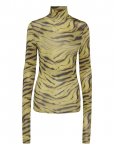 Ganni - Printed Shiny Jersey Turtleneck - K&otilde;rge kaelusega - 40