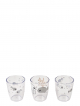 Done By Deer - Yummy Mini Glass 3 Pcs Sea Friends Mustard/Grey - Cups - ONE SIZE