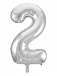Joker - Foil Balloon Number 2 Silver 86 Cm - Peotarbed - 86 cm