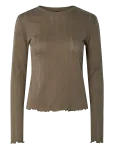 Pieces - Pcmarie Ls O-Neck Poin Top Jrs Noos Bc - Pikkade varrukatega - S