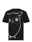 Knowledge Cotton Apparel - Big Owl Print Tee - Gots/Vegan - L&uuml;hikeste varrukatega - M
