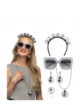 IPK - Set Disco (Tiara, Party Glasses, Necklace, Ring And Earrings) - Peapaelad - 0